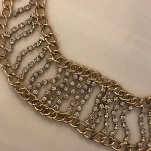 Gold & crystal collar necklace